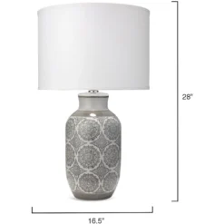 Beatrice 28 Inch 150.00 Watt Grey Patterned Ceramic Table Lamp Portable Light -Home Decorate Shop 9beatgrd131c 5