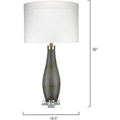 Boa 32 Inch 150.00 Watt Taupe Glass Table Lamp Portable Light -Home Decorate Shop 9boatltaupe 5