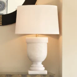 Carnegie 35 Inch 60.00 Watt White Faux Alabaster Table Lamp Portable Light 9 Carnegie 35 Inch 60.00 Watt White Faux Alabaster Table Lamp Portable Light -Home Decorate Shop 9carnegiewh 17
