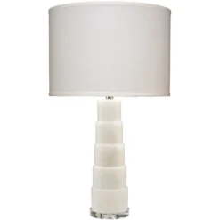 Caspian 28 Inch 150.00 Watt White Alabaster Table Lamp Portable Light