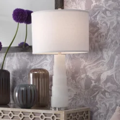Caspian 28 Inch 150.00 Watt White Alabaster Table Lamp Portable Light -Home Decorate Shop 9caspwhd131c 8