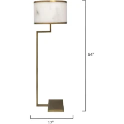 Corso 54 Inch 60.00 Watt White & Antique Brass Floor Lamp Portable Light -Home Decorate Shop 9corsflab 5