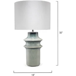 Cymbals 32 Inch 150.00 Watt Blue Reactive Glaze Table Lamp Portable Light -Home Decorate Shop 9cymbtlblue 5