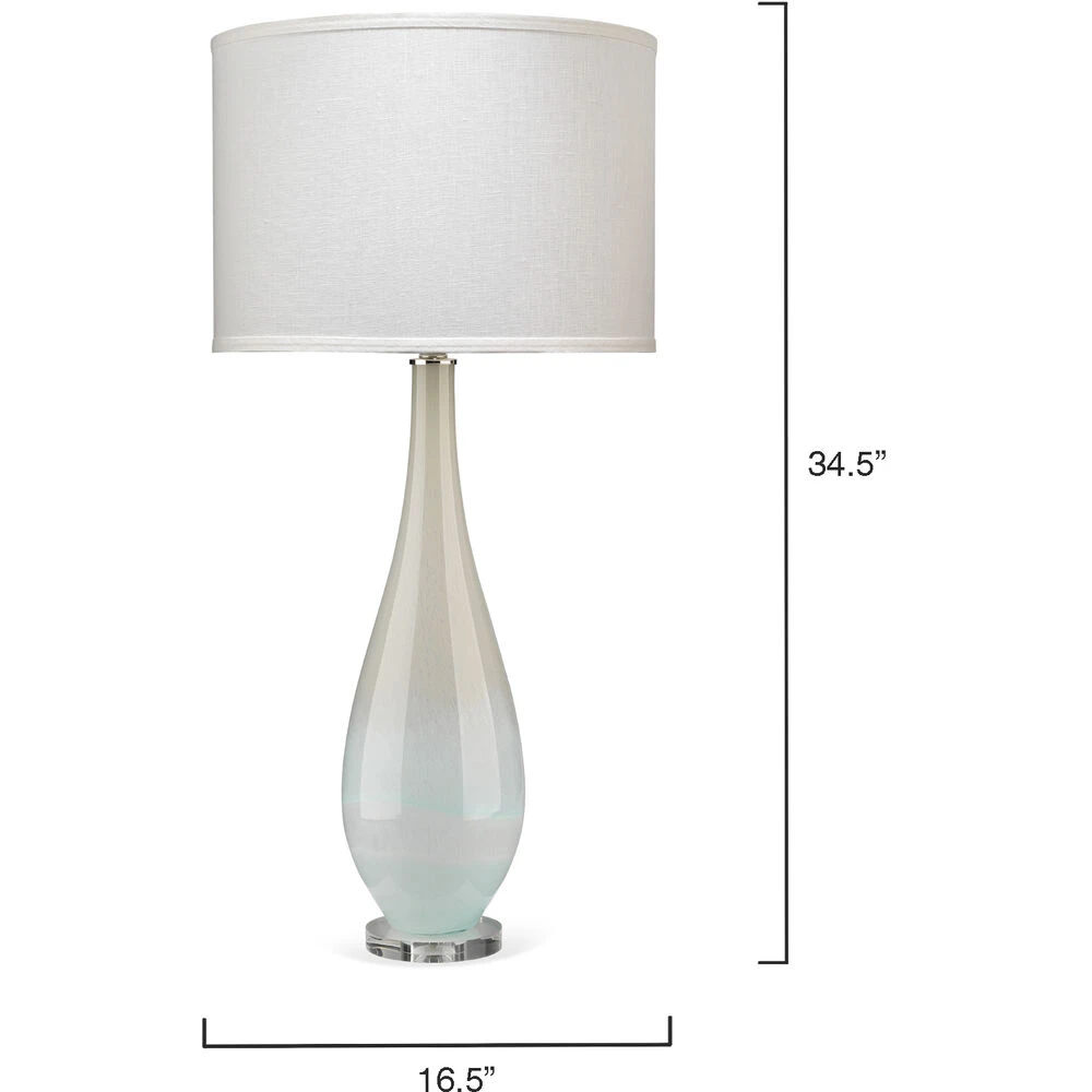 Dewdrop 35 Inch 150.00 Watt Sky Blue Glass Table Lamp Portable Light 3 Dewdrop 35 Inch 150.00 Watt Sky Blue Glass Table Lamp Portable Light - Image 3