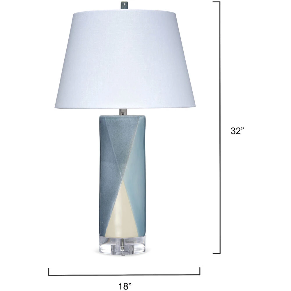 Diamond 18 Inch 100.00 Watt Blue And Cream Table Lamp Portable Light 3 Diamond 18 Inch 100.00 Watt Blue And Cream Table Lamp Portable Light - Image 3