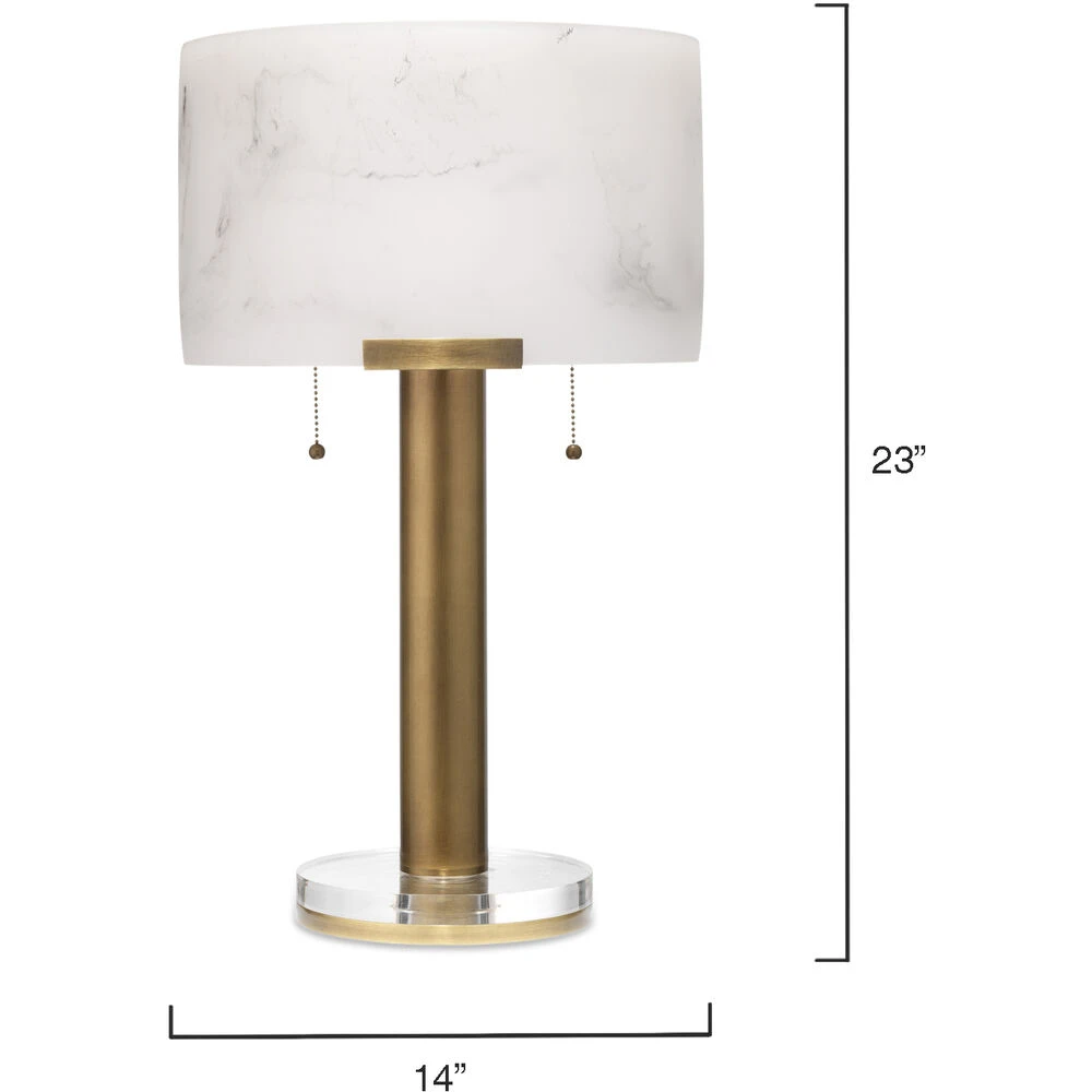 Elancourt 23 Inch 40.00 Watt White & Antique Brass Table Lamp Portable Light 3 Elancourt 23 Inch 40.00 Watt White & Antique Brass Table Lamp Portable Light - Image 3