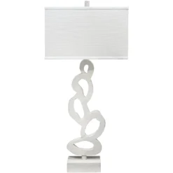 Ivy 34 Inch 150 Watt White Plaster Table Lamp Portable Light