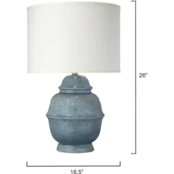 Kaya 26 Inch 150.00 Watt Blue Ceramic Table Lamp Portable Light 7 Kaya 26 Inch 150.00 Watt Blue Ceramic Table Lamp Portable Light -Home Decorate Shop 9kayabld71cl 2