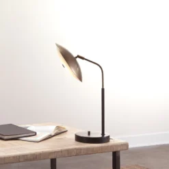 Marvin 20 Inch 7.00 Watt Brushed Brass & Matte Black Desk Lamp Portable Light -Home Decorate Shop 9marvintlbk 3