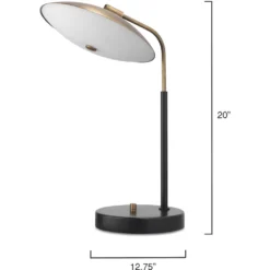 Marvin 20 Inch 7.00 Watt Brushed Brass & Matte Black Desk Lamp Portable Light -Home Decorate Shop 9marvintlbk 5