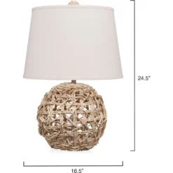 Maui 24.5 Inch 60 Watt Natural Table Lamp Portable Light 8 Maui 24.5 Inch 60 Watt Natural Table Lamp Portable Light -Home Decorate Shop 9mauitlnat 2