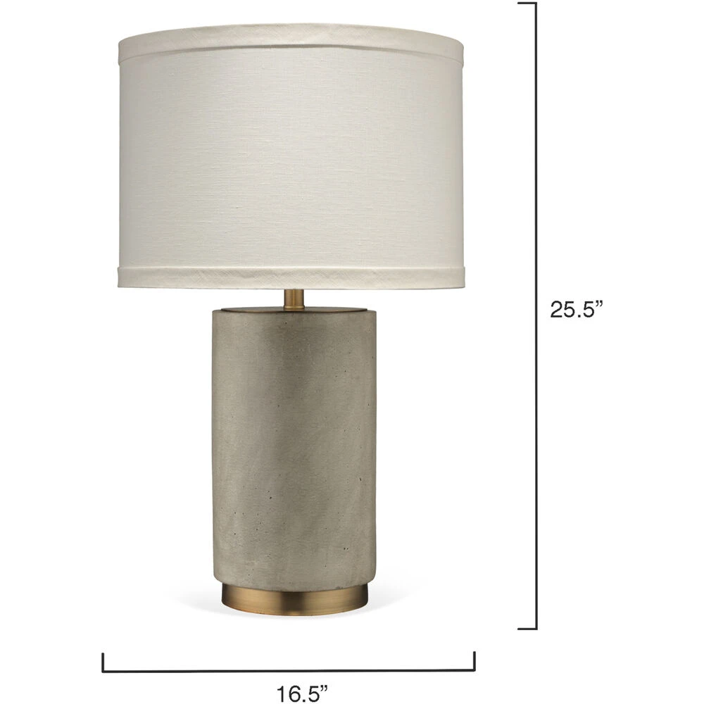 Mortar 26 Inch 150.00 Watt Grey Cement & Antique Brass Table Lamp Portable Light 3 Mortar 26 Inch 150.00 Watt Grey Cement & Antique Brass Table Lamp Portable Light - Image 3