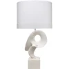 Obscure 35 Inch 150.00 Watt White Polyresin Table Lamp Portable Light