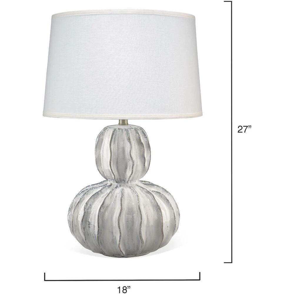 Oceane Gourd 27 Inch 150.00 Watt White Ceramic Table Lamp Portable Light 3 Oceane Gourd 27 Inch 150.00 Watt White Ceramic Table Lamp Portable Light - Image 3