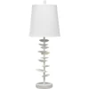 Petals 29.75 Inch 100.00 Watt White Plaster Table Lamp Portable Light