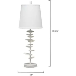 Petals 29.75 Inch 100.00 Watt White Plaster Table Lamp Portable Light -Home Decorate Shop 9petalstlwh 2