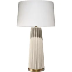 Pleated 32.25 Inch 150.00 Watt Cream Table Lamp Portable Light