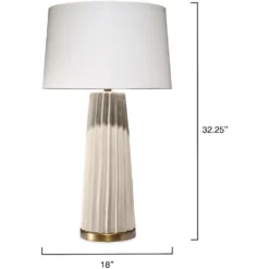 Pleated 32.25 Inch 150.00 Watt Cream Table Lamp Portable Light -Home Decorate Shop 9pleatedtlcr 2
