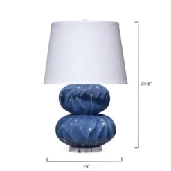 Pricilla 25 Inch 150.00 Watt Navy Blue Double Gourd Table Lamp Portable Light -Home Decorate Shop 9pricillanv 2