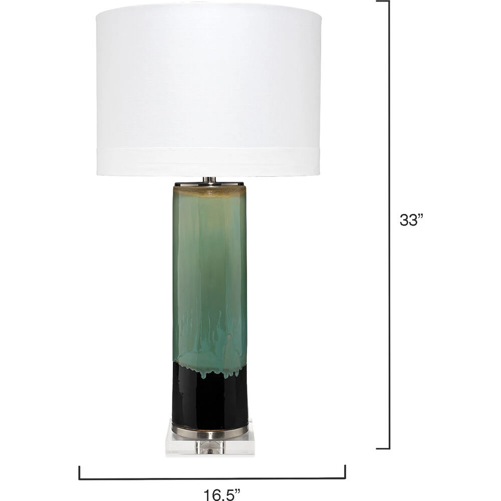 Wythe 33 Inch 150.00 Watt Aqua / Black / Cream Glaze Table Lamp Portable Light 2 Wythe 33 Inch 150.00 Watt Aqua / Black / Cream Glaze Table Lamp Portable Light - Image 2