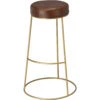 Henry 30 Inch Matte Brown And Brass Bar Stool