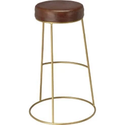 Henry 30 Inch Matte Brown And Brass Bar Stool 11 Henry 30 Inch Matte Brown And Brass Bar Stool -Home Decorate Shop ls20henbsbr 5