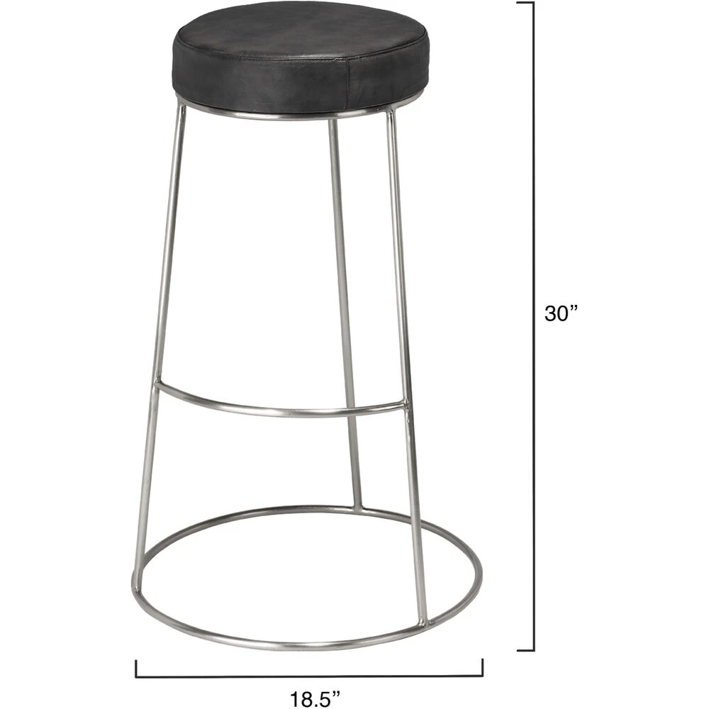 Henry 30 Inch Matte Charcoal And Pewter Bar Stool 3 Henry 30 Inch Matte Charcoal And Pewter Bar Stool - Image 3