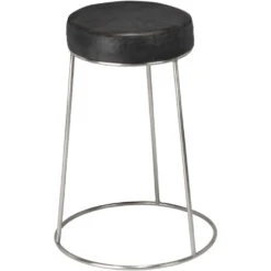 Henry 24 Inch Matte Charcoal And Pewter Counter Stool