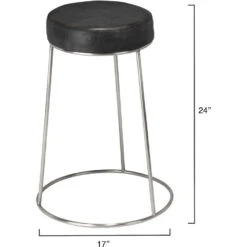 Henry 24 Inch Matte Charcoal And Pewter Counter Stool -Home Decorate Shop ls20hencscha 2
