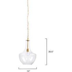Sutton 1 Light 13 Inch Clear Pendant Ceiling Light -Home Decorate Shop ls5suttonab 2