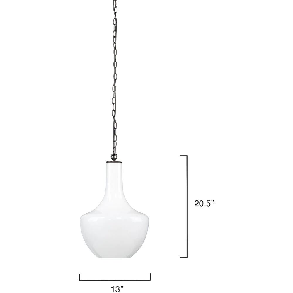 Sutton 1 Light 13 Inch White Pendant Ceiling Light 3 Sutton 1 Light 13 Inch White Pendant Ceiling Light - Image 3