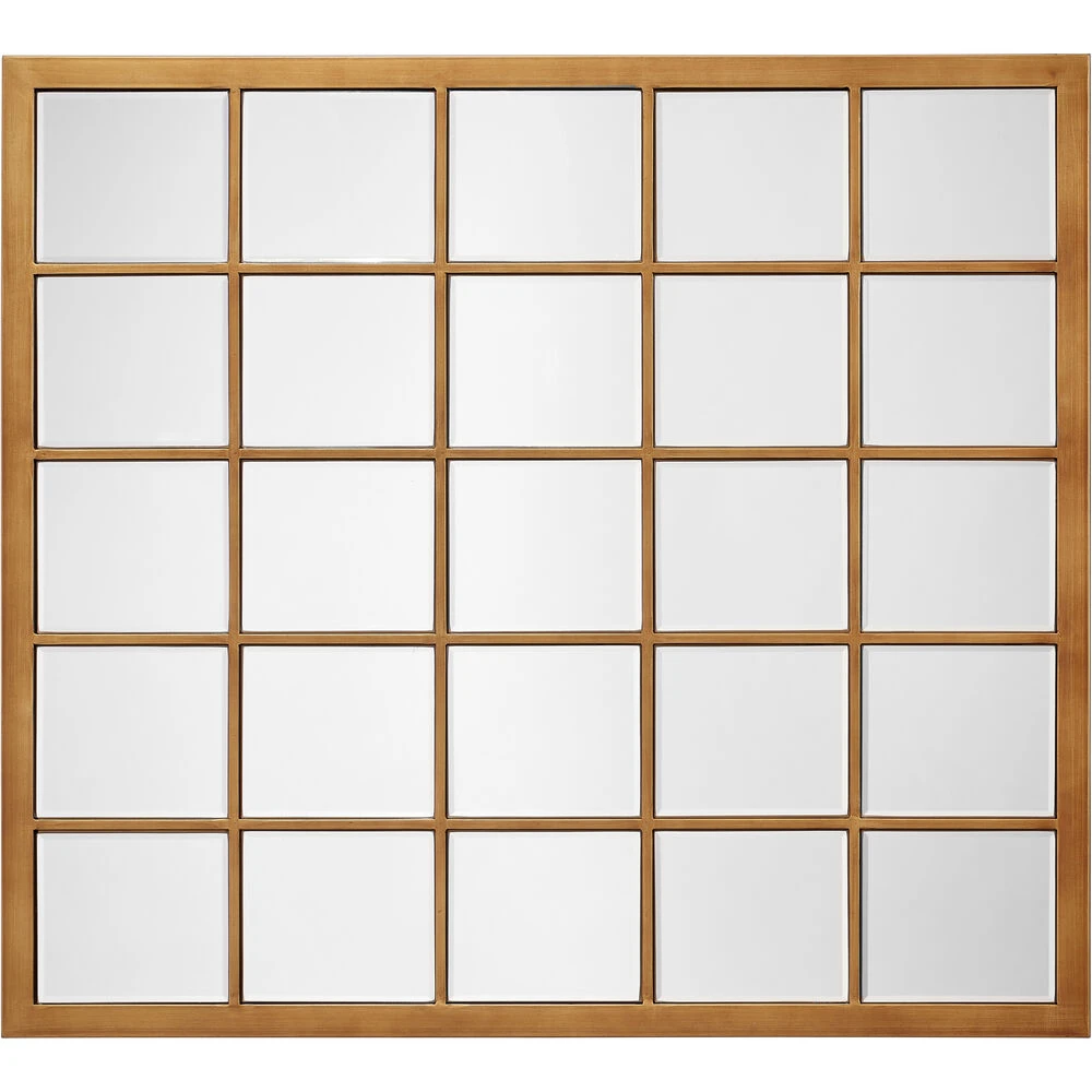 Grid 38 X 34 Inch Antique Brass Grid Mirror 1 Grid 38 X 34 Inch Antique Brass Grid Mirror
