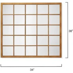 Grid 38 X 34 Inch Antique Brass Grid Mirror 7 Grid 38 X 34 Inch Antique Brass Grid Mirror -Home Decorate Shop ls6gridrecab 2