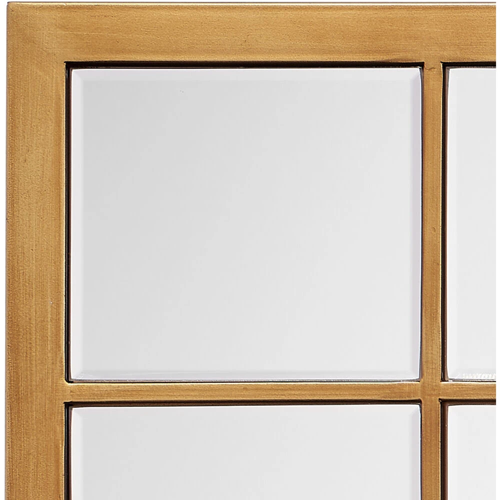 Grid 38 X 34 Inch Antique Brass Grid Mirror 4 Grid 38 X 34 Inch Antique Brass Grid Mirror - Image 4