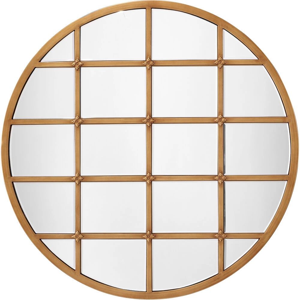 Grid 36 X 36 Inch Antique Brass Grid Mirror 1 Grid 36 X 36 Inch Antique Brass Grid Mirror