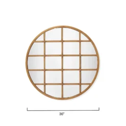 Grid 36 X 36 Inch Antique Brass Grid Mirror 7 Grid 36 X 36 Inch Antique Brass Grid Mirror -Home Decorate Shop ls6gridrndab 2