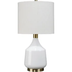Amelia 24.5 Inch 100.00 Watt White Table Lamp Portable Light
