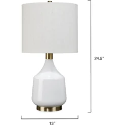 Amelia 24.5 Inch 100.00 Watt White Table Lamp Portable Light -Home Decorate Shop ls9ameliwhbr 2