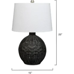 Cape 23 Inch 150.00 Watt Black Table Lamp Portable Light -Home Decorate Shop ls9capeblack 2