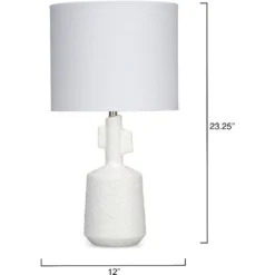 Flinstone 23.25 Inch 100.00 Watt White Table Lamp Portable Light -Home Decorate Shop ls9flinstowh 2