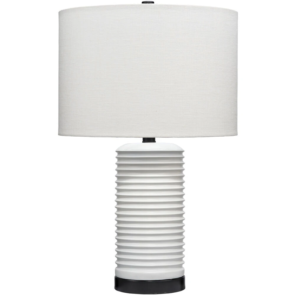 Furrowed 23 Inch 150.00 Watt White Table Lamp Portable Light 1 Furrowed 23 Inch 150.00 Watt White Table Lamp Portable Light